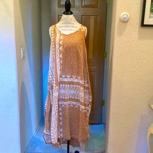 Magnolia Pearl Layla Tank Dress Goldrush Women’s One Size Midi Cotton Sleeveless